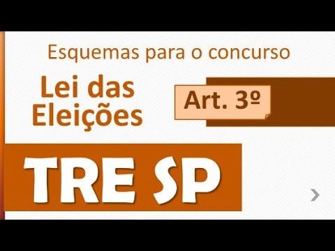 Esquemas de Direito Eleitoral - TRE SP Concurso 2016 2017 - Lei das Eleições Art. 3