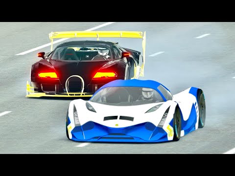 Bugatti Veyron GTR vs Devel Sixteen - Drag Race 20 KM