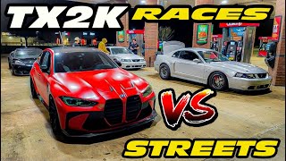 TX2K PRIVATE NIGHT MEET AND STREET ACTION C8, C8 ZO6, TERMINATOR, COBRA, ZL1, G80 M3