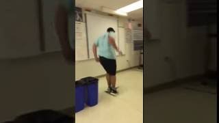 Guy jumps and breaks hole in floor fail