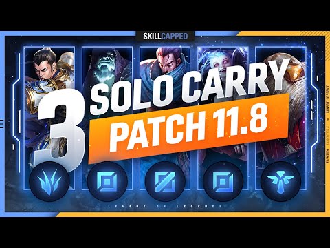 3 BEST SOLO CARRY Champions for EVERY ROLE in PATCH 11.8 - League of Legends