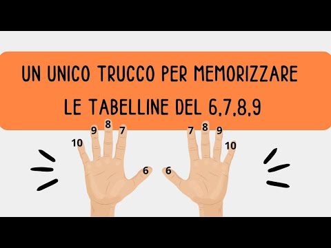 Trucco per memorizzare le tabelline del sei, sette, otto e nove (trucco con le dita)