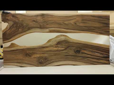 Duży stół do jadalni 180 x 90 cm ORZECH z żywicą epoksydową