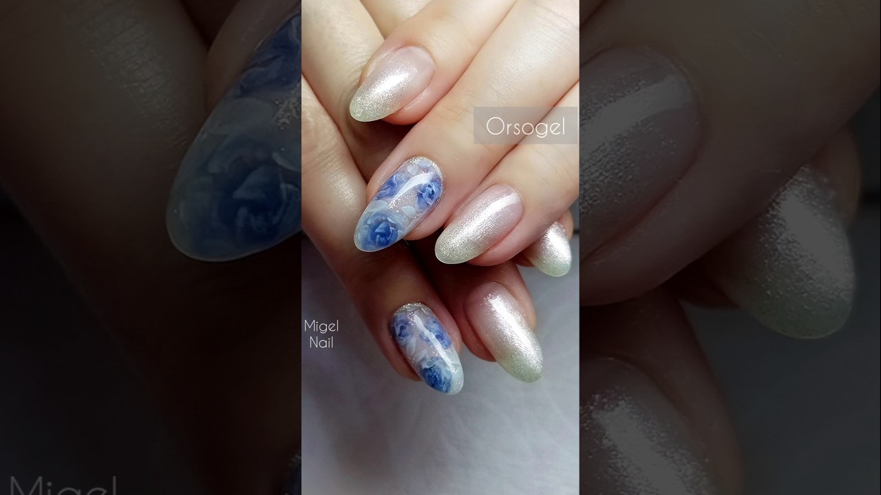 ニュアンスローズ @migel.nail #rosenailart #orsogel #ローズネイル #薔薇ネイル