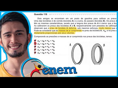 ENEM 2019 - Two friends meet at a gas station to check the pressure on their bicycle tires.