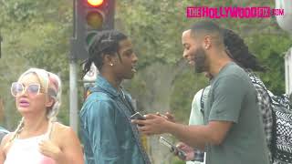 ASAP Rocky Smokes A Blunt With Fans