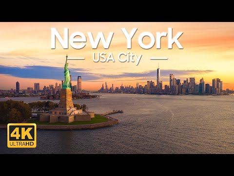 FLYING OVER NEW YORK 4K Video UHD - Scenic Relaxation Film With Calming Music For Stress Relief