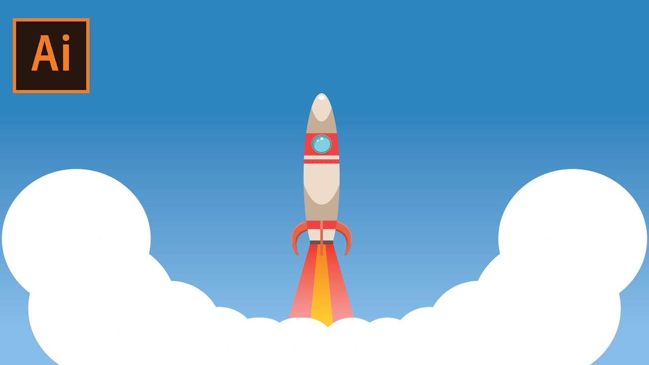 Cartoon Rocket tutorial in Adobe Illustrator