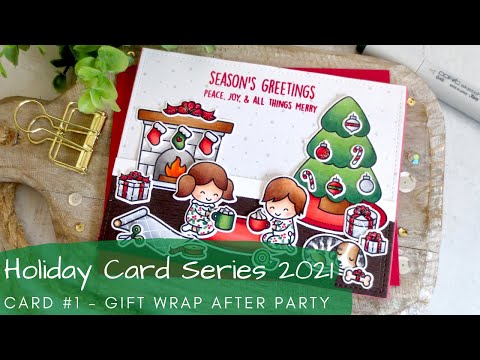 , title : 'Holiday Card Series 2021 #1 | Gift Wrap After Party | Copic Coloring | Lawn Fawn