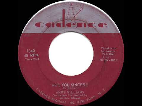 1958 HITS ARCHIVE: Are You Sincere - Andy Williams (hit 45 single version)