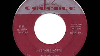 1958 HITS ARCHIVE: Are You Sincere - Andy Williams (hit 45 single version)