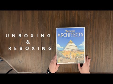 7 Wonders: Architects Board Game - Unboxing and Reboxing with 1st time Assembly - What's in the Box?