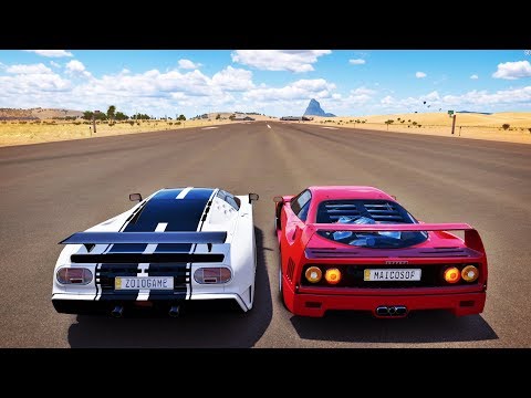 RACHA DE BUGATTI EB110 COM 750CV VS FERRARI F40 COM 800CV - FORZA HORIZON 3 ONLINE GOPRO