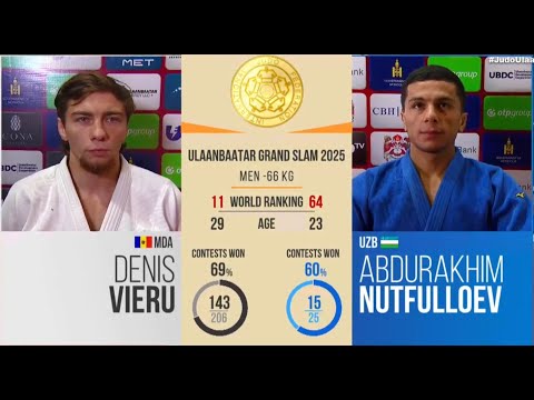 Denis VIERU VS Abdurakhim NUTFULLOEV Ulaanbaatar Grand Slam 2025 Gold medal contest -66 kg