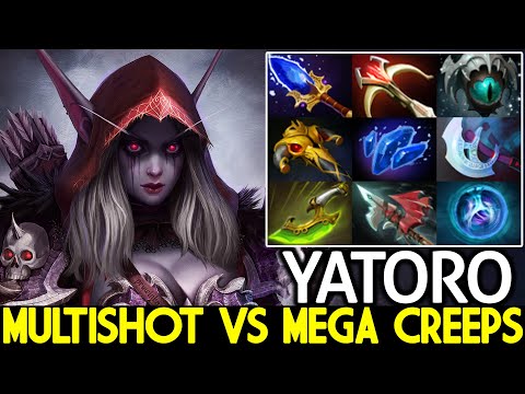 YATORO [Drow Ranger] Crazy Multishot Arrows Against Megacreeps Dota 2