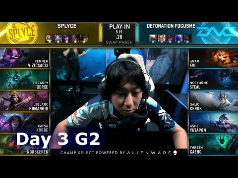 SPY vs DFM | Day 3 Play-In Stage S9 LoL Worlds 2019 | Splyce vs DetonatioN FM