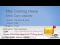New Free Music 2018 Coming Home Dan Lebowitz Country Folk Sad YouTube Audio Library BGM