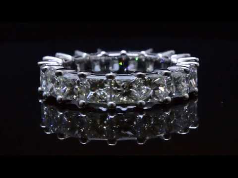 Princess Cut Diamond Eternity Band Shared Prong