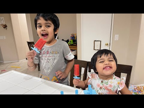 Haziq haibah make 🍓ice cream Dec 12023 #cutebaby #love #viralvideo #brothersister #trend #ice