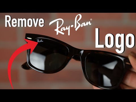 Part of a video titled How to Remove the Ray Ban Logo EASY! - YouTube