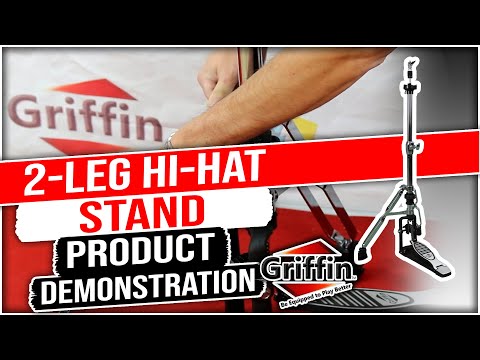 GRIFFIN 2 Leg Hi-Hat Stand (QuickAction X Series) – For Heavy Duty Cymbals, Double Braced Chrome Base Converts to No-Leg Mount for Drummers with Drum Key image 16