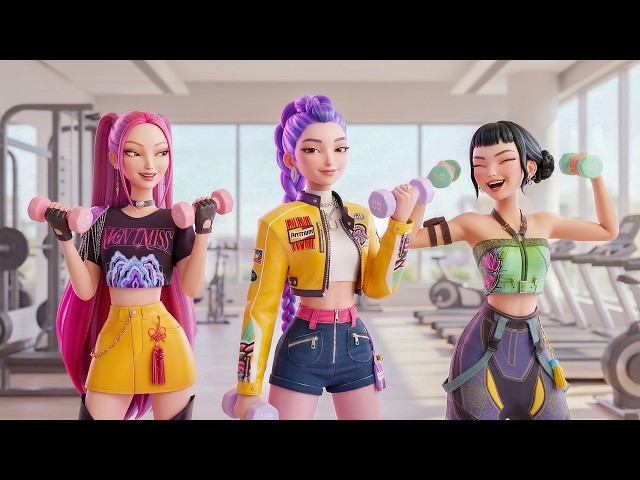 Vídeo relacionado con Close Up K-POP Demon Hunters (regreso) Póster maxi de 91,5 cm x 61 cm, Huntrix, Rumi Mira Zoey con licencia oficial de K-Pop para la pared
