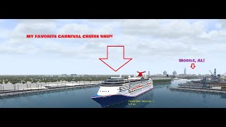 Carnival Spirit sail away from Port of Mobile, Alabama in Virtual Sailor NG!