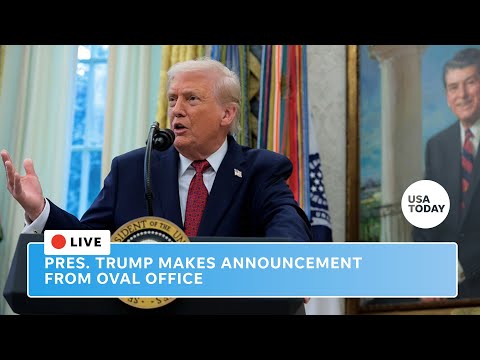 President Trump makes an announcement from the Oval Office