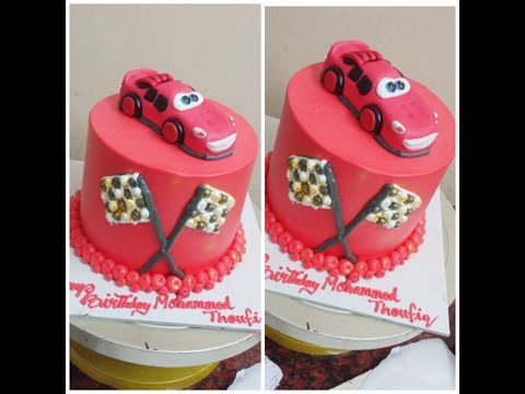 Red Car Cake | How To Make McQueen Car Cake | Fondant McQueen Car Cake