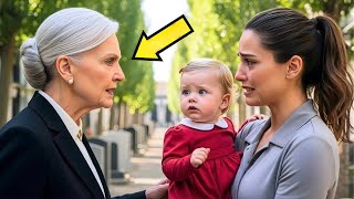 BUSINESSWOMAN VISITS HER SON’S GRAVE AND FINDS A YOUNG WOMAN CRYING WITH A LITTLE GIRL…