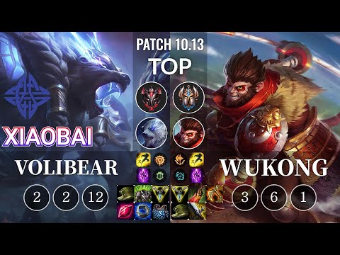 ES Xiaobai Volibear vs Wukong Top - KR Patch 10.13
