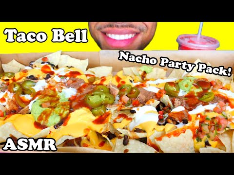ASMR TACO BELL NACHO PARTY PACK MUKBANG STRAWBERRY...