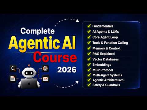 Complete Agentic AI Course - AI Agents, RAG, Embeddings, Architectures, Framework, VectorDB & Memory