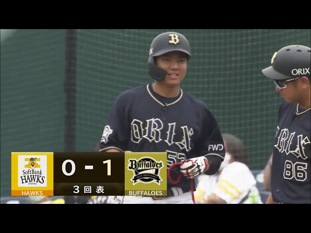 【ファーム】バファローズ・宜保がセンター前へ先制タイムリーヒットを放つ!! 2020/9/19 H-B(ファーム)