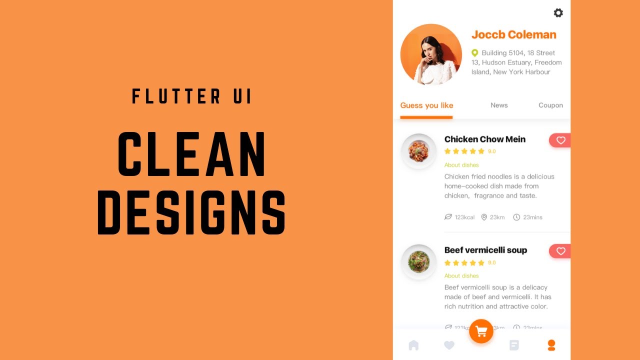 FlutterUI - Clean Designs - Gourmet takeaway app