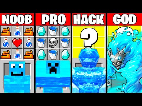 Minecraft Battle: WATER MONSTER MUTANT CRAFTING CHALLENGE NOOB vs PRO vs HACKER GOD Funny Animation