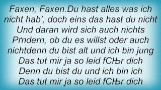 Sara - Tut Mir Leid (du Bist Alt Und Ich Bin Jung) Lyrics