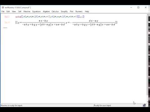 Homography Inverse Function with wxmaxima