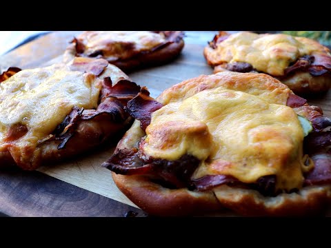 Cheeseburger Brezen vom Grill, ein besonderer Snack.