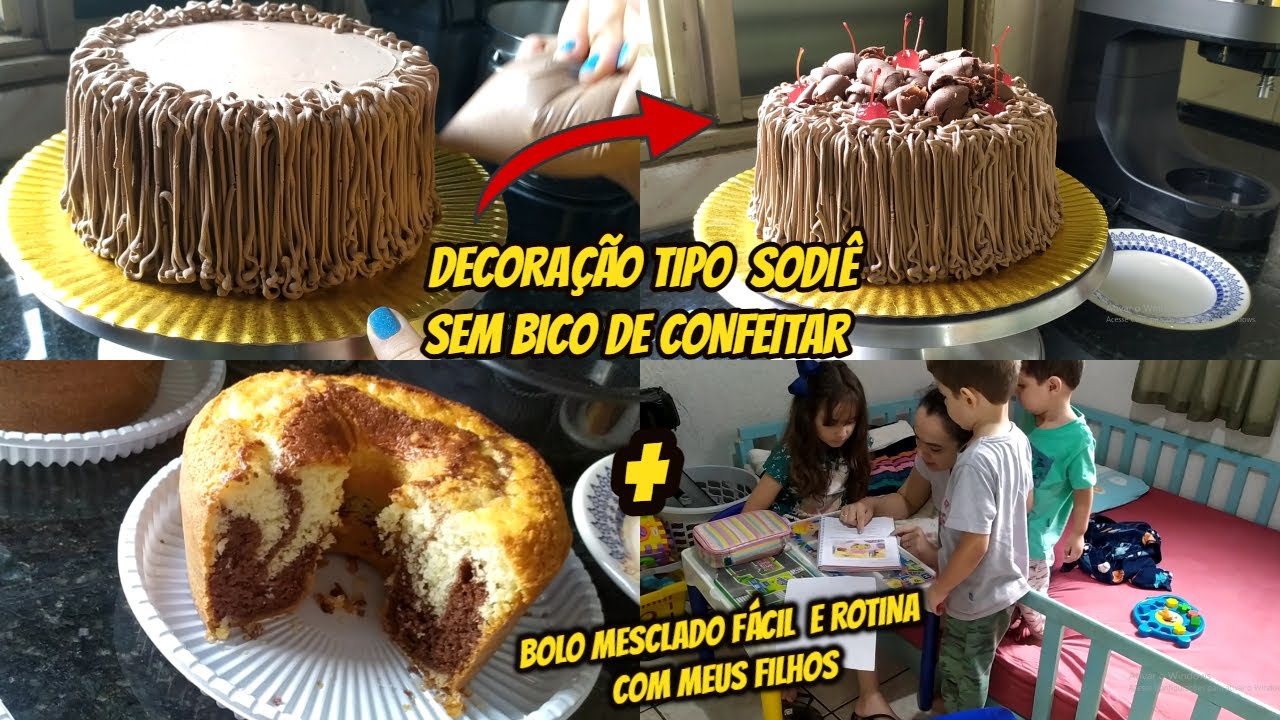 BOLO MOUSSE DE LEITE NINHO E MOUSSE MEIO AMARGO l BOLO CASEIRO  MESCLADO RÁPIDO E FÁCIL + ROTINA