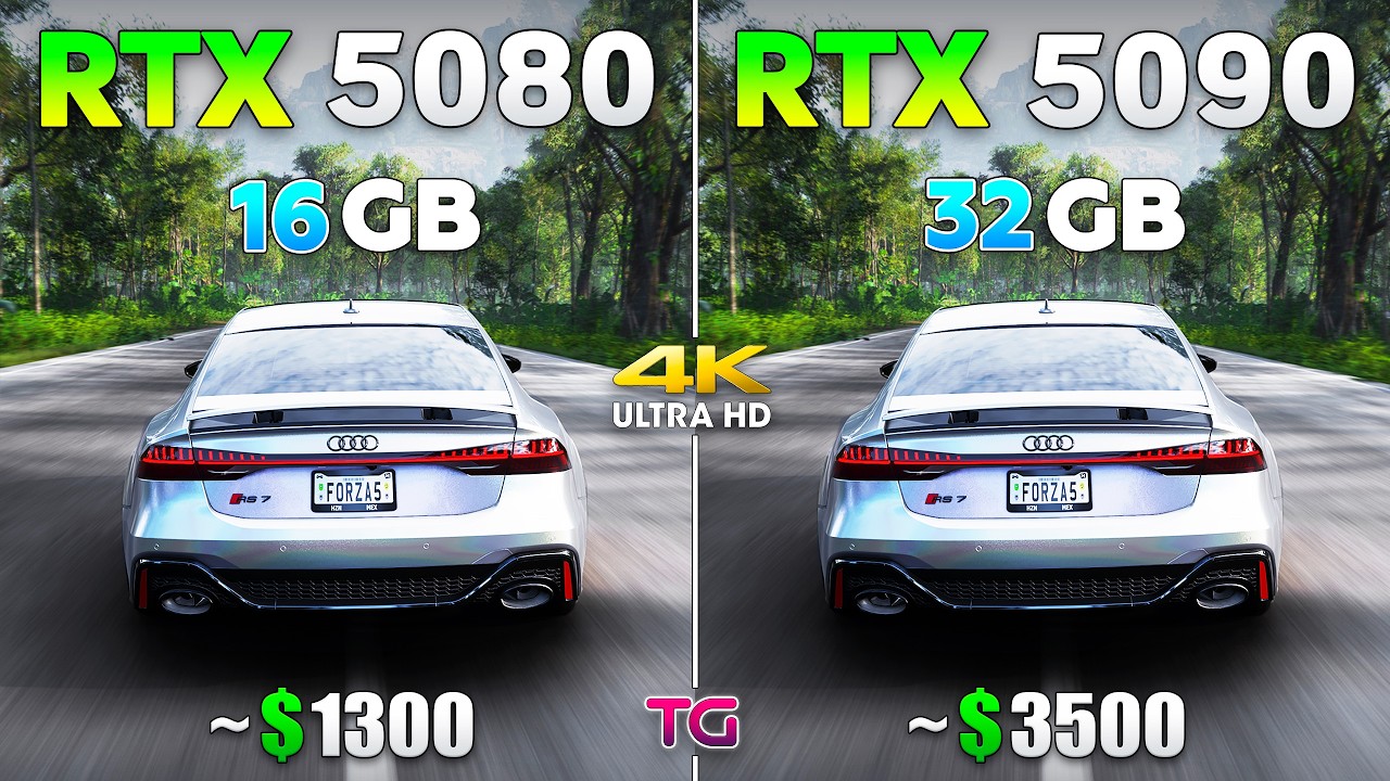 RTX 5080 vs RTX 5090 - Comparison with New Drivers | 4K