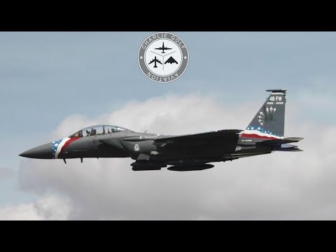 RIAT 2022 Arrivals - USAF F-15 75th Anniversary Special Livery