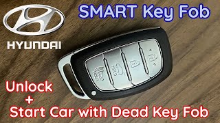 HYUNDAI - How to Start Car with Dead Battery in Smart Key Fob - Tucson, Santa Fe, Sonata, Elantra