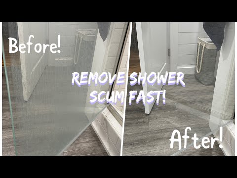 How to remove HARD WATER Spots & SCUM for GLASS SHOWER DOORS!! 3 SIMPLE Ingredients! 🧼