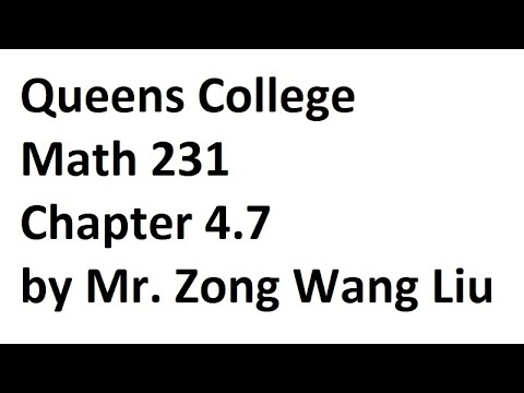Queens College Math 231 Lesson for Wednesday, November 4 (Chapter 4.7)