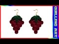 Ppaper Quilling: how to make paper quilling -strawberry earrings(red and green) 