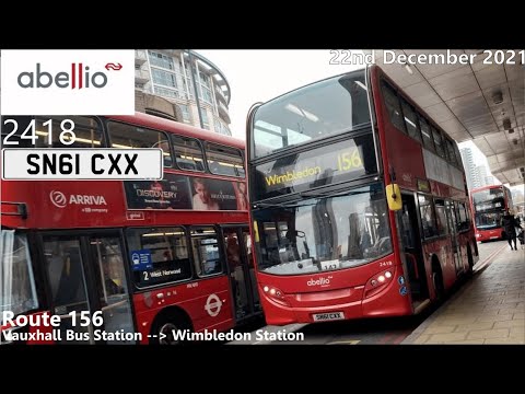 Abellio London: 2418 on Route 156 to Wimbledon (UK Bus Timelapse #65)