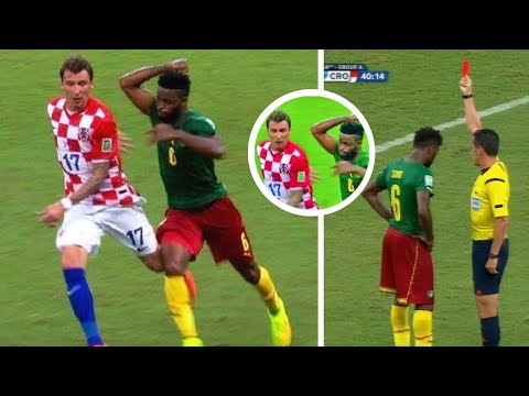 Cameroon Player Elbows Mandzukic In The Back For No Reason at 2014 World Cup