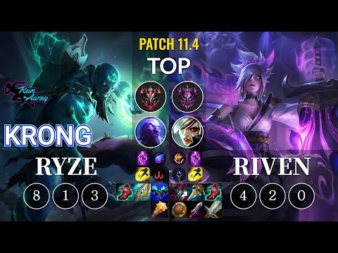 RNW KronG Ryze vs Riven Top - KR Patch 11.4