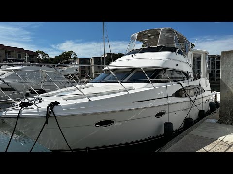 Cockpit Motor-yacht Tour-2002 Carver 444 #MotorYacht #AftCabin #AftCockpit #GreatLooper